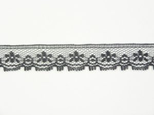 .75 inch Flat Lace, black (100 yards) 1549 black MADE IN USA