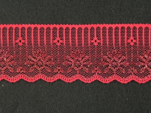 2 inch Flat Lace, Scarlet Iridescent (25 yards) MADE IN USA
