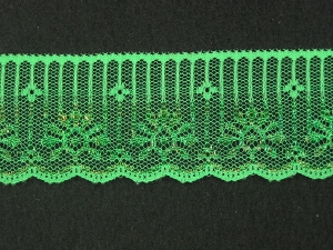2 inch Flat Lace, emerald iridescent (25 yards) MADE IN USA