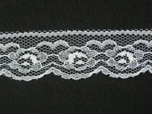 1.25 inch Flat Lace, white-silver (25 yards) 2611 white/silver MADE IN USA