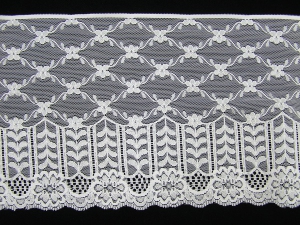 6.75 Inch Flat Lace, White (25 yards) MADE IN USA