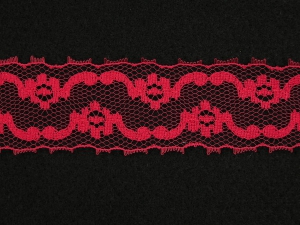 1.375 Inch Flat Lace, Poinsettia (50 Yards) MADE IN USA