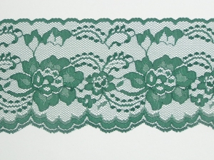4 Inch Flat Lace, Hunter Green (25 yards) MADE IN USA