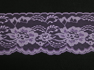 4 Inch Flat Lace, Lavender (25 yards) MADE IN USA