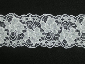 4 Inch Flat Galloon Lace, White (25 yards) MADE IN USA