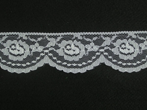 2 inch Flat Lace, white (50 yards) MADE IN USA
