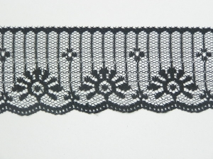 2 inch Flat Lace, black (50 yards) 652 black MADE IN USA