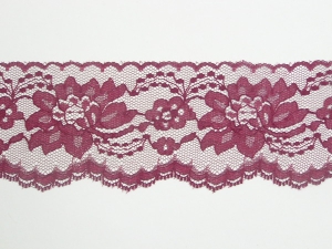 3 inch Flat Lace, wine (25 yards) MADE IN USA