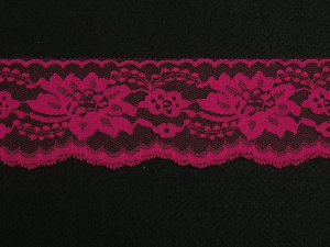 3 inch Flat Lace, cranberry (25 yards) MADE IN USA