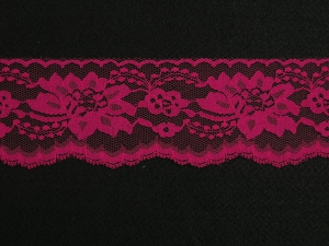 3 inch Flat Lace, cranberry (25 yards) MADE IN USA