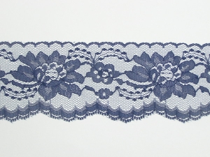 3 inch Flat Lace, navy blue (25 yards) MADE IN USA