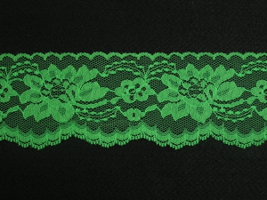 3 inch Flat Lace, emerald green (25 yards) MADE IN USA