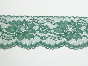 3 inch Flat Lace, hunter green (25 yards) MADE IN USA