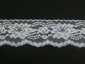 3 inch Flat Lace, white (25 yards) MADE IN USA