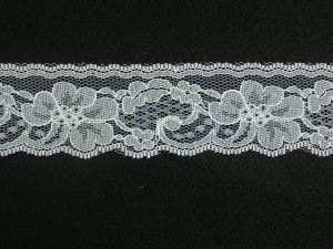 2 Inch Flat Lace, White (50 yards) MADE IN USA
