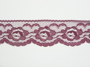 1.25 inch Flat Lace, wine (50 yards) MADE IN USA