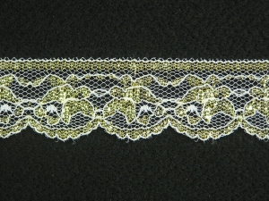 1.25 inch Flat Lace, Gold (25 yards) 1948GG Gold MADE IN USA