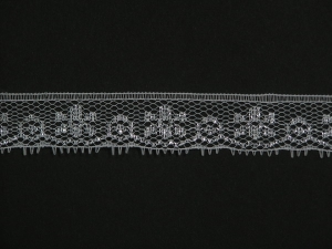 .75 inch Flat Lace, white-silver (528-yard FULL SPOOL) MADE IN USA