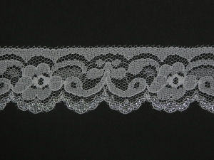 1.375 inch Flat Lace, white-silver (50 yards) MADE IN USA