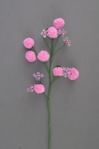 Pom-Pom Chrysanthemum Silk Flower, pink (lot of 72) SALE ITEM