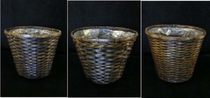Round Wicker Planter Basket, 12 inch (lot of 3) SALE ITEM