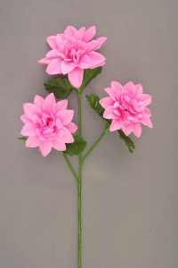 Dahlia Silk Flower, dark pink, 16 inch (lot of 24)