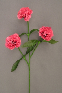 Carnation Silk Flower, light burgundy, 16 inch (lot of 24)