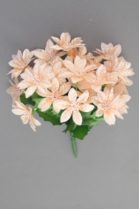 Peach Satin Poinsettia Bouquet Bush With 23 Poinsettias (lot of 12)