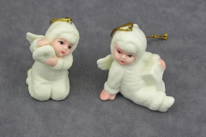 Snow Baby Christmas Tree Ornaments, 2 styles (lot of 24)
