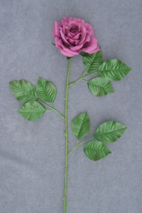 Open Rose Silk Flower, mauve, 22 inch (lot of 12)