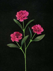 Carnation Silk Flower, burgundy, 16 inch (lot of 24)