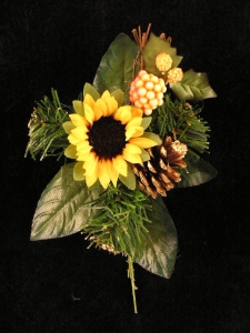 Yellow Sunflower Decorated Fall and Christmas Wreath Pick (Lot of 12)