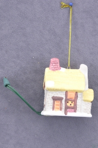 Lighted Ceramic House Ornament, 2.75 inch (lot of 2)