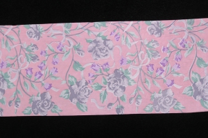 Printed Paper Ribbon, 6 yards, pink/green/lavender (lot of 1) SALE ITEM