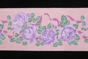 Printed Paper Ribbon, 6 yards, pink/lavender (lot of 1) SALE ITEM