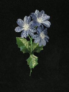 Satin Poinsettia Pick, blue (lot of 72)