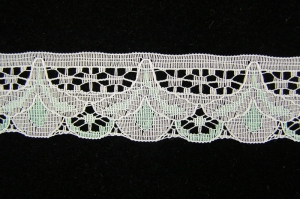 1.125 inch Flat Lace, Mint-White (50 Yards) MADE IN USA