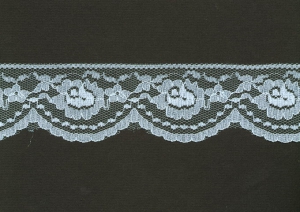 2.125 inch Flat Lace, light blue (50 yards) MADE IN USA