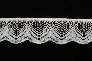 1.5 Inch Flat Lace, Light Blue-White (50 Yards) MADE IN USA