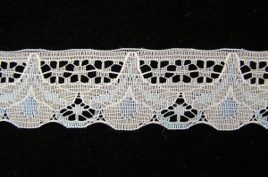 1.125 inch Flat Lace, Light Blue-White (50 Yards) MADE IN USA
