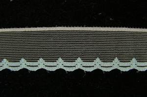 1 inch Flat Lace, light blue-white (50 yards) MADE IN USA
