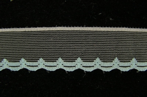 1 inch Flat Lace, light blue-white (50 yards) MADE IN USA