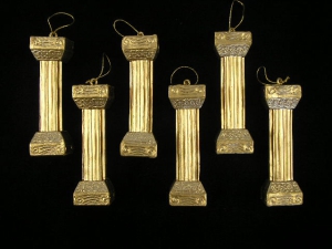 Gold Column Ornament, 5 inch (Lot of 12 Package - 6 Columns  Per Package) SALE ITEM