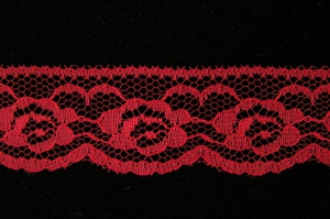 1.25 Inch Flat Lace, Scarlet Red (50 yards) MADE IN USA