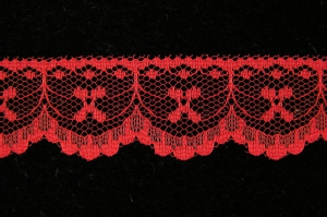 1 inch Flat Lace, red (50 yards) MADE IN USA