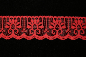 1.25 Inch Flat Lace, Red (50 yards) MADE IN USA