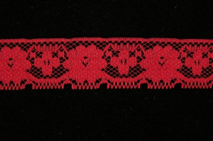 1.125 inch Flat Lace, scarlet (50 yards) MADE IN USA