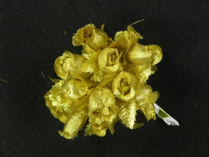 Miniature Silk Flower Rosebud, Gold/Gold (lot of 12 bunches) SALE ITEM