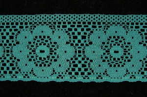 2 inch Flat Lace, teal (50 yards) 397 teal MADE IN USA