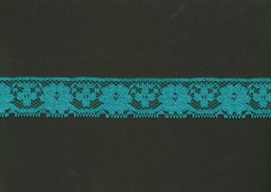 1.125 inch Flat Lace, teal (50 yards) MADE IN USA